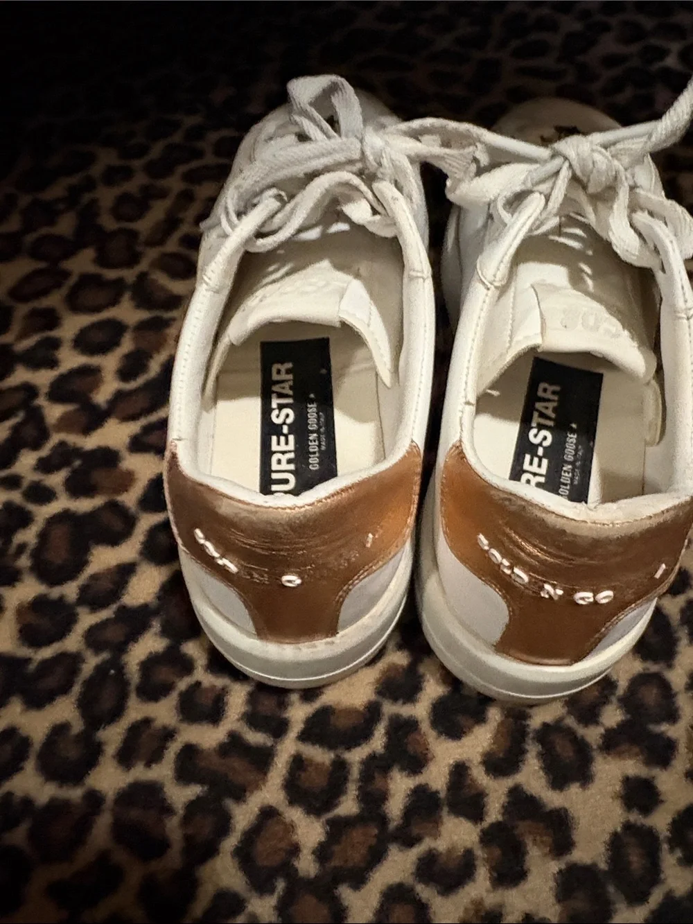 Golden Goose White Low-Top Sneakers with Gold Star Charms